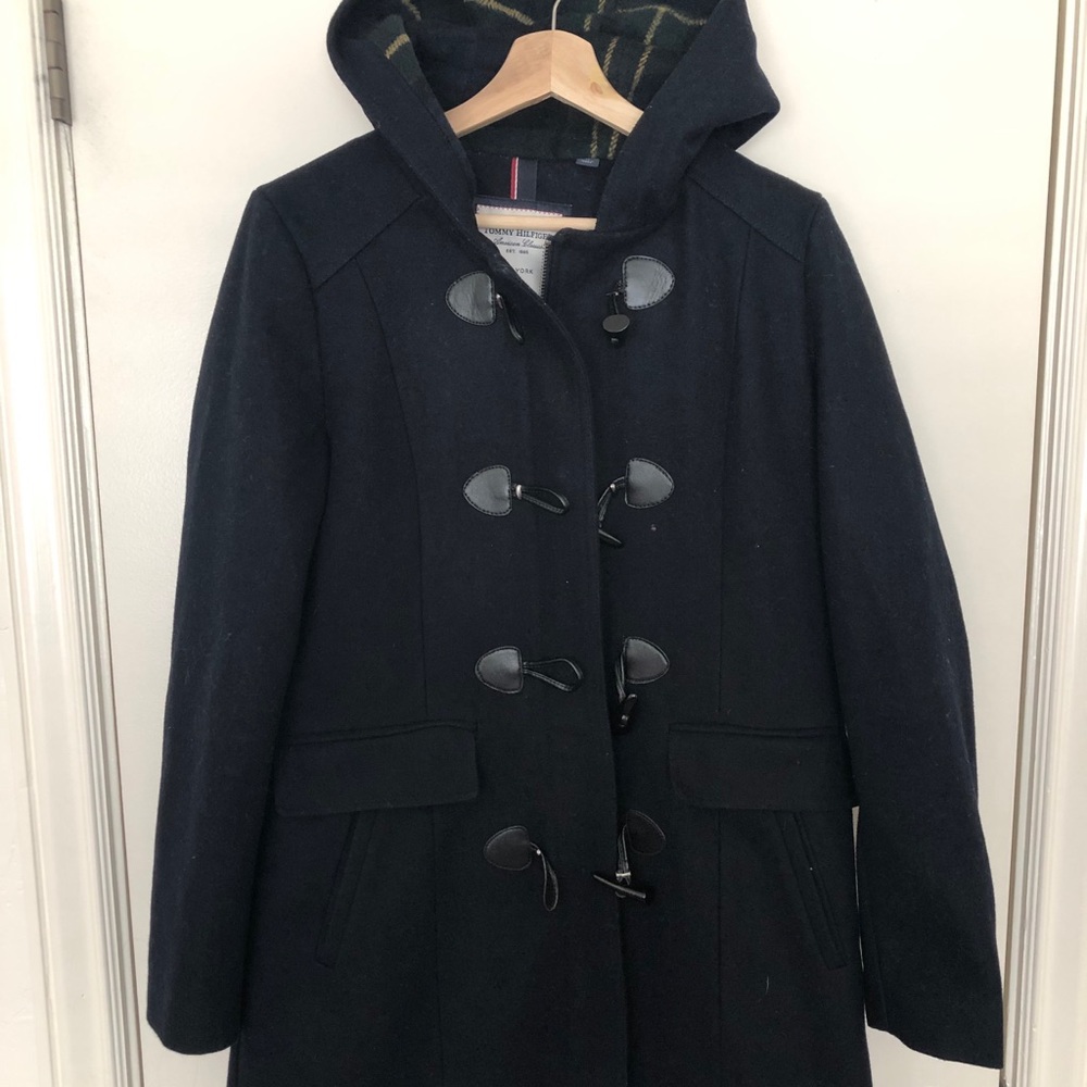 Tommy Hilfiger Wool Hooded Peacoat